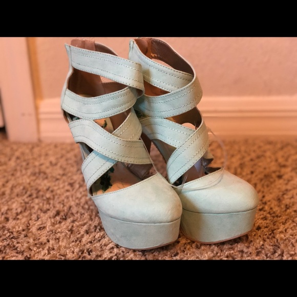 Teal wrap up stilettos - Picture 1 of 4